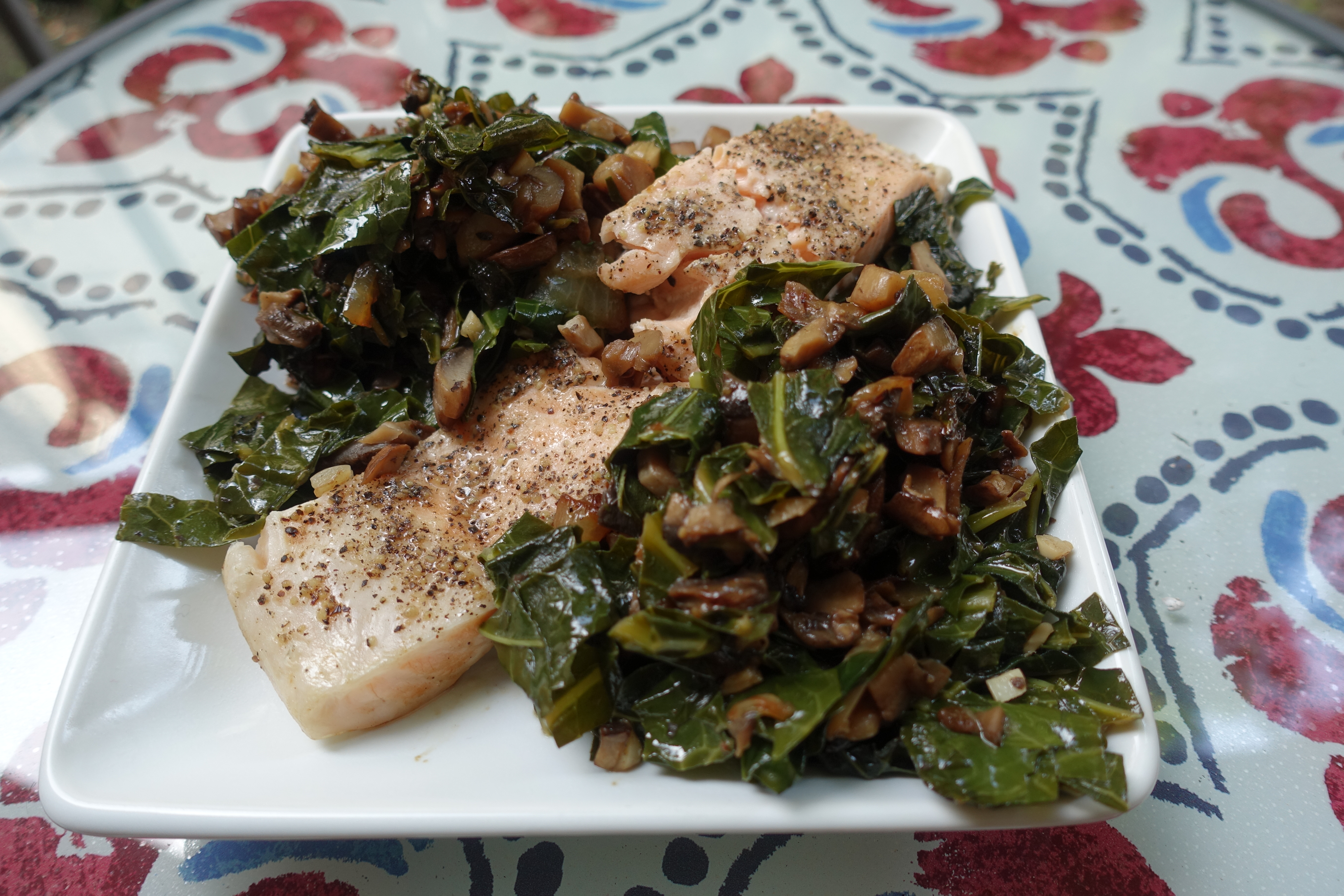 One Pot Salmon with Greens