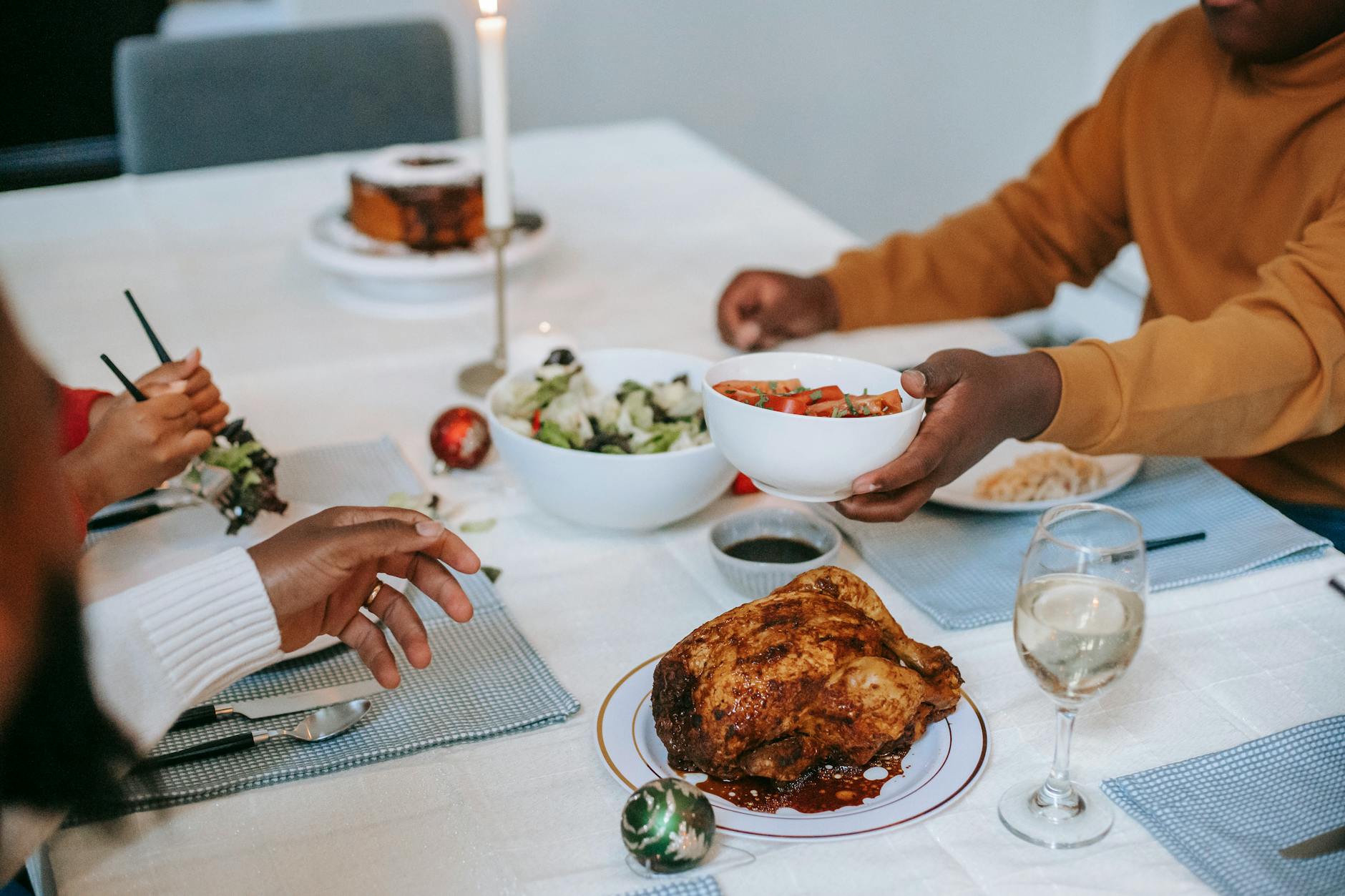 image of people having a dinner party